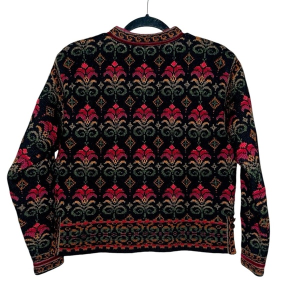 Icelandic Design Atlandia small lined cardigan sweater wool Nordic geometric - Picture 2 of 10